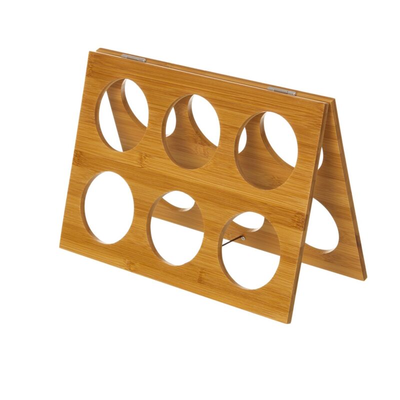 

Botellero plegable marrón nórdico de bambú de 17x8x8 cm