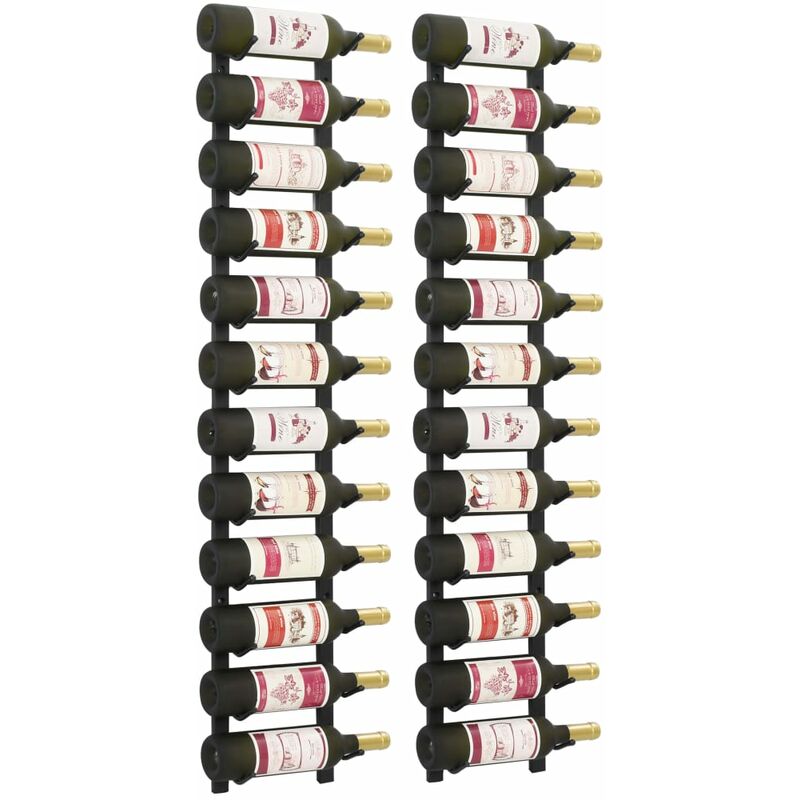 

Botelleros de pared para 12 botellas hierro negro 2 unidades