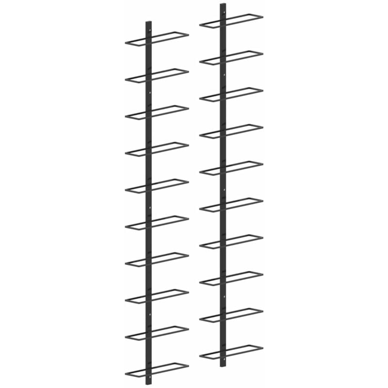 

Botelleros de pared para 20 botellas 2 unidades metal negro