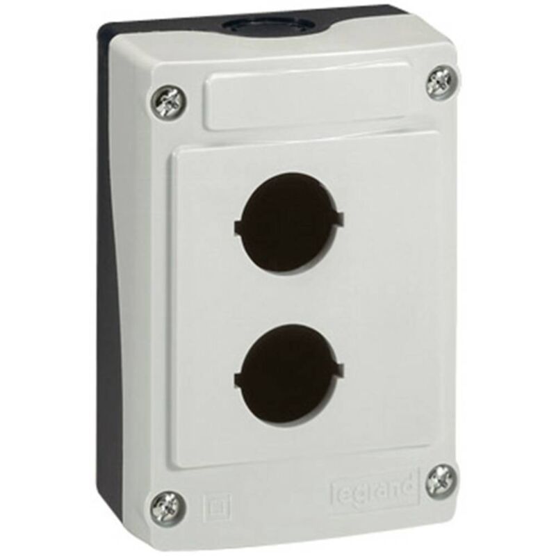 Baco - boîtier vide avec perforation 2 trous coloris gris-noir ø 22 mm 224202