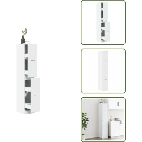 Botiquín de oficina - vidaXL Boticario Blanco 30x41x174,5 cm Madera de Ingeniería - Cajones para cocina