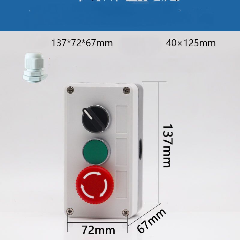 

Botón de parada de emergencia, caja de botones de 3 orificios-40 × 125 mm