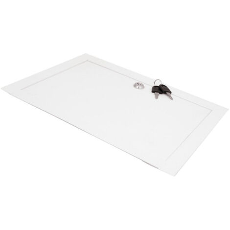 JARDIBRICODECO Botola di ispezione Portina di ispezione in metallo, serratura bianca, 40x60 cm