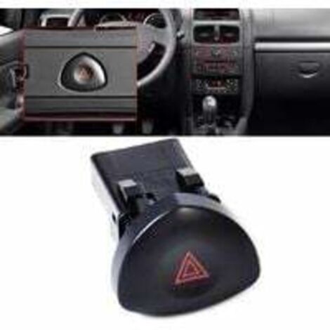 Botón de advertencia de luces de emergencia para Clio 2, color negro (8200442723)