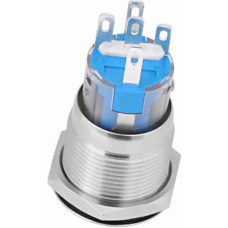 Botón de arranque del motor del coche de 12 V, LED blanco, acero inoxidable - Interruptor de encendido con instalación universal