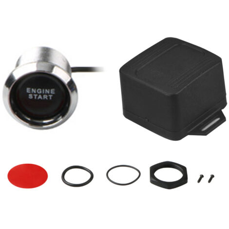 [Botón de arranque del motor] [Kit de modificación del coche] [Arranque sin llave] Interruptor de encendido con botón pulsador y LED azul/rojo para coche