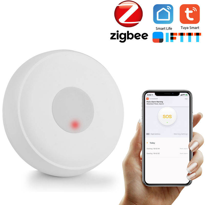 

Boton de llamada remota SOS / Boton de emergencia inalambrica Zigbee tuya cuidador Pager para la cama / silla / de la estera del piso caida de alarma