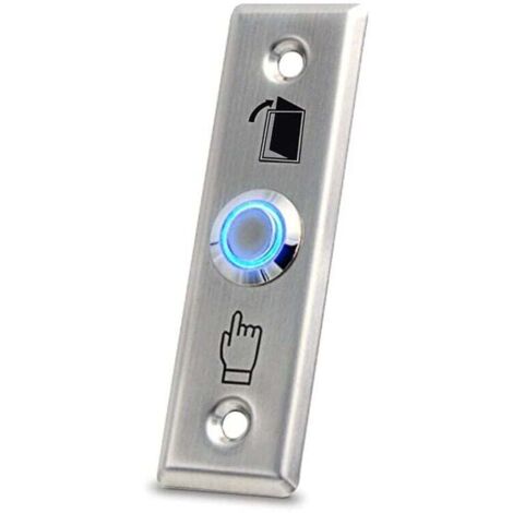 Botón de salida de acero inoxidable con iluminación LED para sistema de acceso a la vivienda (30 x 90 mm)