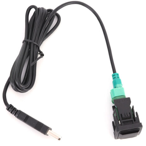 Botón interruptor USB para radio de coche - Cable adaptador ABS negro, USB 2.0 - 12V/6W