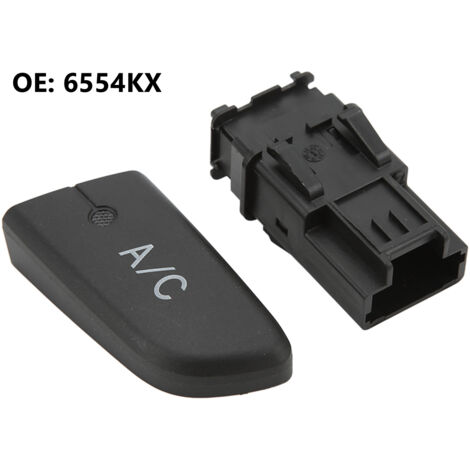 Botón pulsador de aire acondicionado con tapa 6554KX para Citroën C1 Peugeot 107 Toyota Aygo (2005-2014) - ABS negro