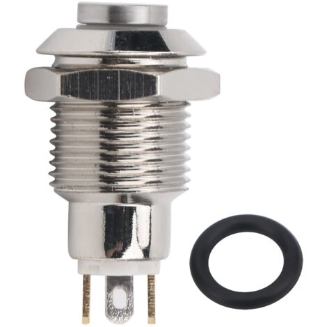 Botón pulsador de reinicio metálico impermeable de 10 mm con luz de 3 V para timbres de baja corriente (amarillo)