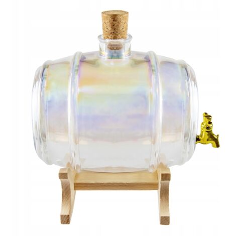 BOTTE DI VETRO 2L Botte ARCOBALENO con rubinetto per MATRIMONIO MOONSHINE WINE