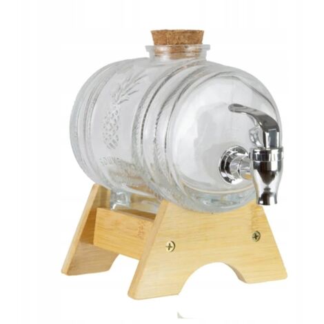 BOTTE DI VETRO DA 1 L CON RUBINETTO PER REGALO MOONSHINE