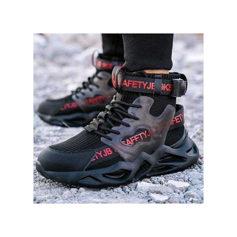 Botte haute de sécurité à bout en acier, chaussures de travail de Construction respirantes, légères et résistantes aux chocs-39