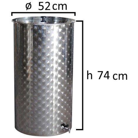 BOTTE PER VINO OLIO CONTENITORE PER ALIMENTI IN ACCIAIO INOX 18/10 BELVIVERE - Piedistallo: NO - Olio di Vasellina: No - Capacità Botte: 150 LT - Ø 52 x H 74 cm - Galleggiante: NO - Rubinetto: Acciaio