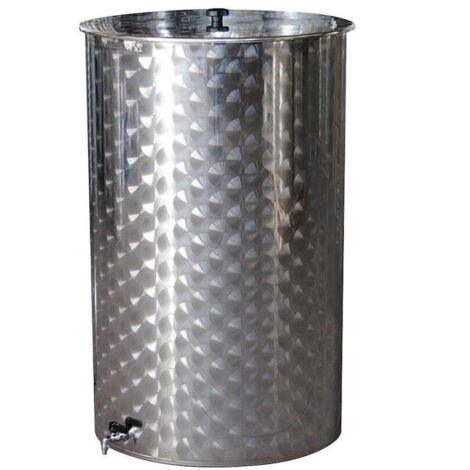 BOTTE PER VINO OLIO CONTENITORE PER ALIMENTI IN ACCIAIO INOX 18/10 BELVIVERE - Piedistallo: NO - Olio di Vasellina: No - Galleggiante: NO - Capacità Botte: 200 LT - Ø 56 x H 83 cm - Rubinetto: Acciaio