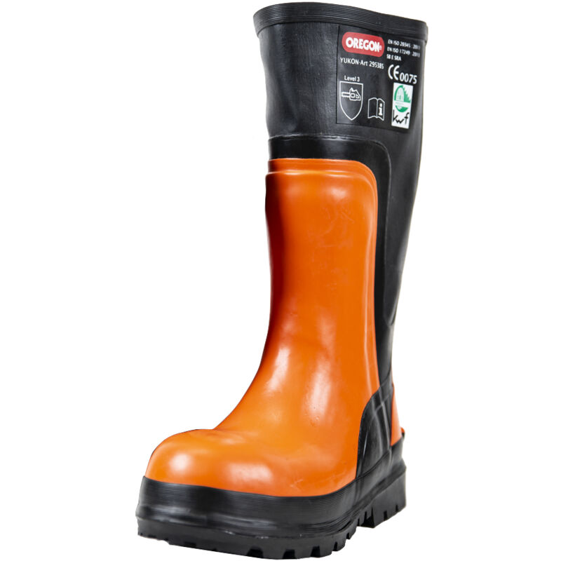 Oregon - Bottes en caoutchouc anti-coupures Yukon orange/noir 45