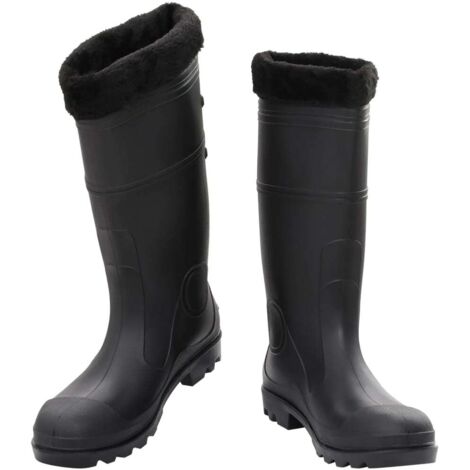 Bottes de pluie avec chaussettes amovibles noir taille 45 PVC CFW214263