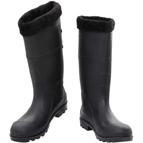 Bottes de pluie avec chaussettes amovibles noir taille 46 PVC CFW642876