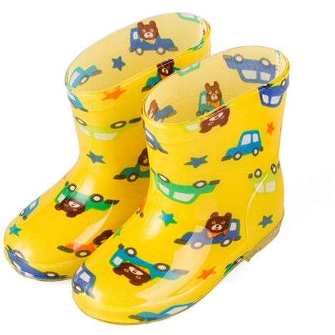Bottes de pluie enfants antidérapantes imperméables pour garçons et filles - Modèle 25 (16cm/6.30in)