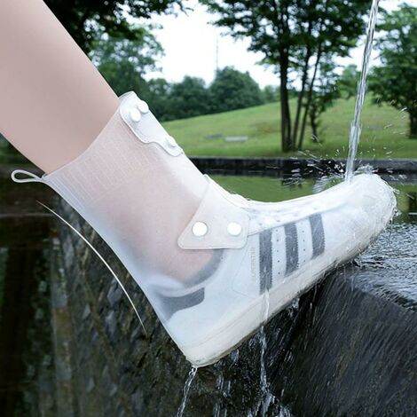 Bottes de pluie épaisses, couvre-chaussures imperméables, antidérapantes, en PVC, transparents, unisexes, protecteurs, résistants à l&39usure, couvre-chaussures réutilisables,42 43 blue,Pologne