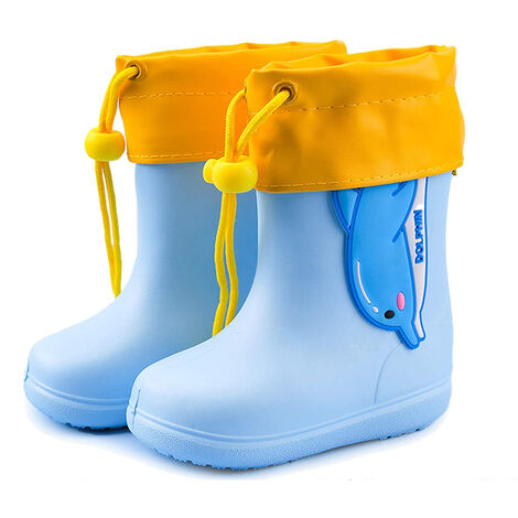 Bottes De Pluie Eva Unisexes Pour Enfants, Sans Substances Nocives, Avec Motifs Et Cordon De Serrage, 130 Mm