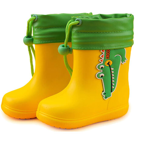 Bottes De Pluie Eva Unisexes Pour Enfants, Sans Substances Nocives, Avec Motifs Et Cordon De Serrage, 140 Mm