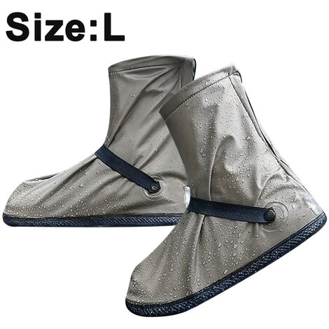 Bottes de pluie imperméables couvre-chaussures anti-dérapant Silicone bottes de pluie couverture avec fermeture éclair Sports de plein air randonnée randonnée Camping Scooter voyage