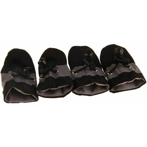 bottes de pluie pour chien, bottes imperméables antidérapantes couvre-chaussures souples design réfléchissant pour chiens chiot animal de compagnie (noir 5)