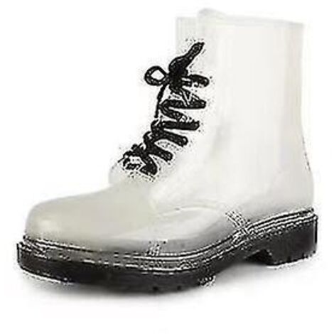 Bottes de pluie pour femmes, livraison gratuite, modèle à lacets, imperméables, transparentes, couleur bonbon, pour l'extérieur, pointure 36, noires.