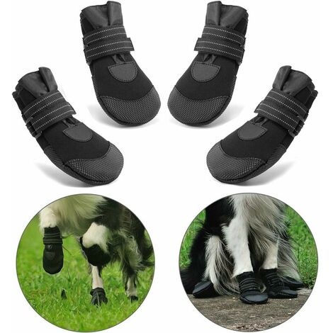 Bottes de Protection, 4 Pièces Chaussures de Chien Semelle Souple antidérapante pour Petits à Moyens Chiens Taille:Taille 2 (Lot de 4)