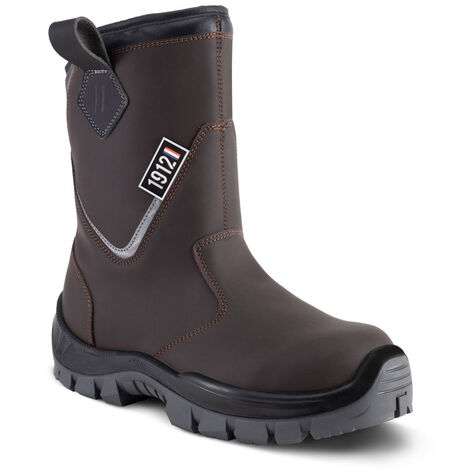 BOTTES DE SECURITE GASTON MILLE UNITAN CUIR ROBUSTE BTP CHANTIER S3 HI CI FO LG SR - UOMA3 44