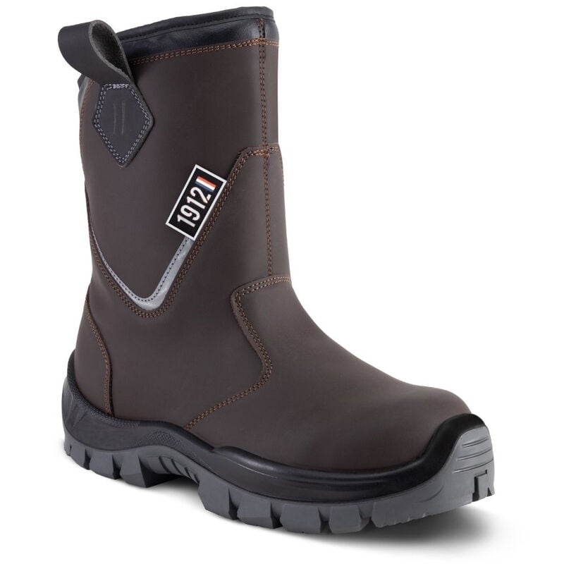 Bottes de securite Gaston Mille unitan cuir robuste btp chantier S3 hi ci fo lg sr - UOMA3 42