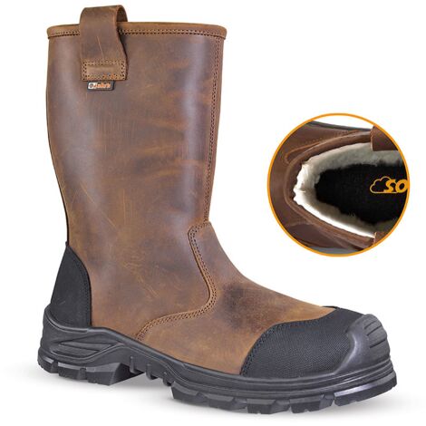 Jallatte – Bottes de sécurité S3 CI SRC 43 en cuir pleine fleur hydrofuge – Semelle Softane™ PU double densité – Antistatiques et résistantes aux huiles