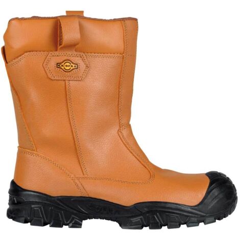 Bottes de Securite S3 SRC COFRA New Tower - Tige Cuir Hydrofuge Beige - Embout Acier 200J - Semelle PU Antistatique - Chantier BTP - P43