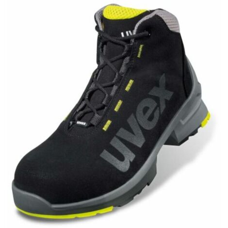 Bottes de sécurité Uvex 1, Unisexe, T 41, Noir, gris, jaune, S2, SRC, antistatiques ( Prix pour 1 paire )