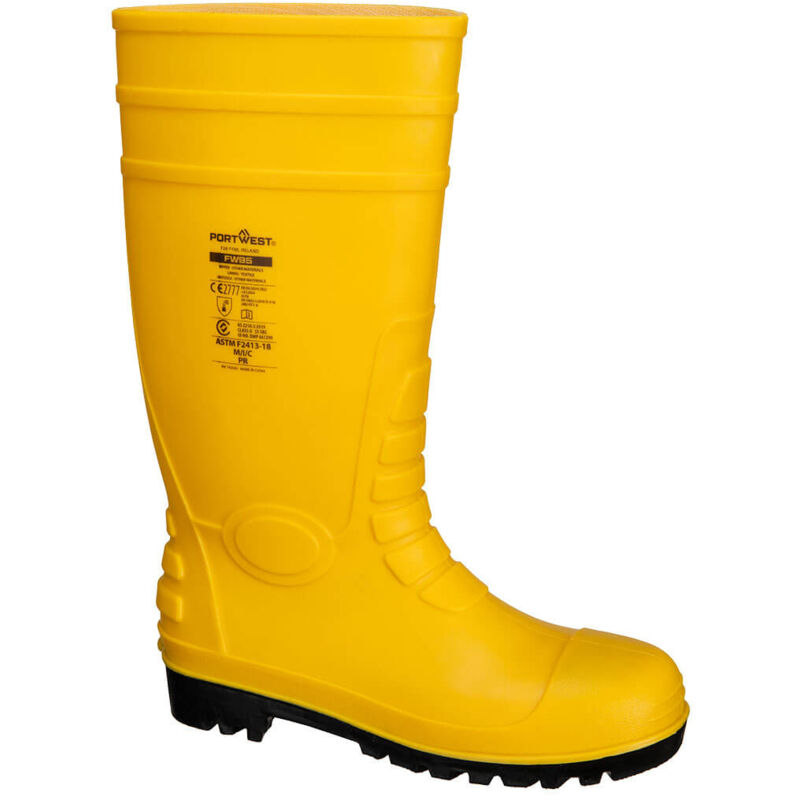 Bottes De Sécurité Wellington S5 - Taille 46 - Jaune - Portwest Bottes De Sécurité Wellington S5 - Taille 46 - Jaune - Portwest