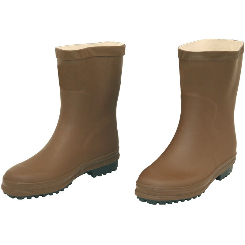 Brixo - Bottes de tronchetto en caoutchouc avec une semelle d'inondation brune non glissante 44