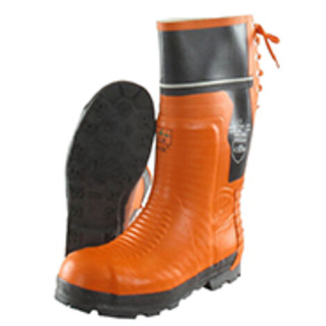 Bottes De Tronçonnage - Classe 2 - Avec Coque Métal - Caoutchouc Vulcanisé - Ce En0321 - Normes En Iso 17249 Et En Iso 20345 - T