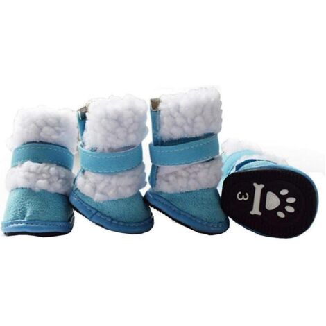 Bottes d'hiver bleues mignonnes pour petits chiens et chats - 2 paires, taille 1