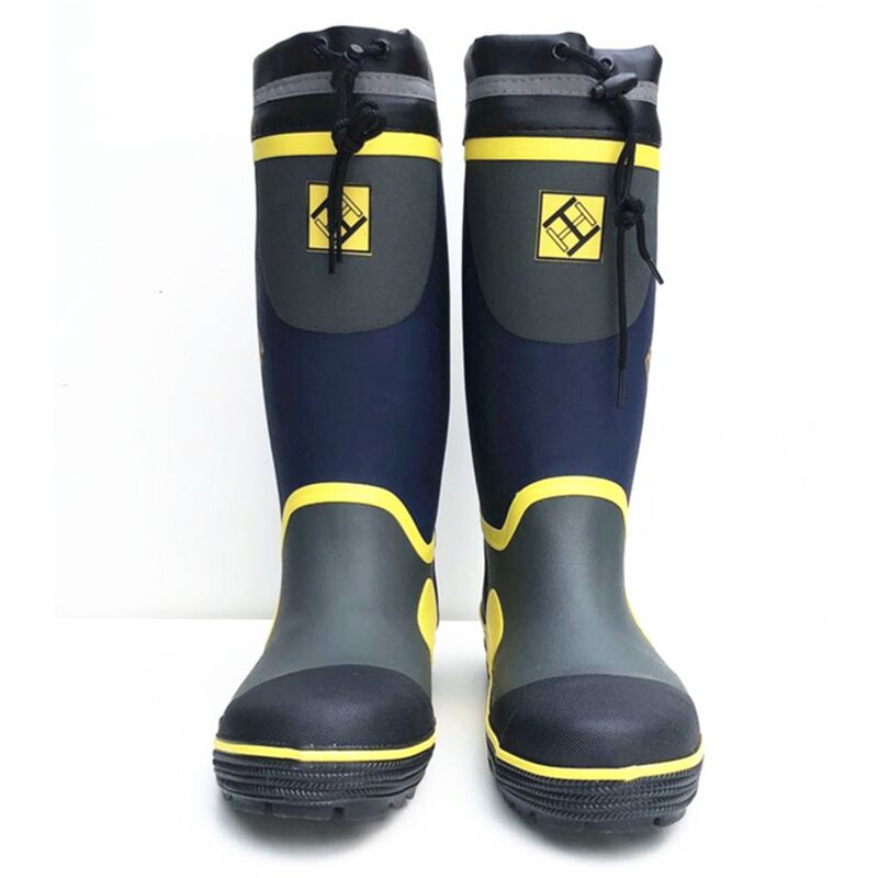 Bottes en caoutchouc à semelle en acier, imperméables, surchaussures de travail pour l'extérieur, bleu, gris, jaune, pointure 43-44