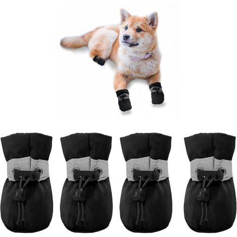 Bottes pour chien avec protection pour pattes, chaussures antidérapantes pour chien. Ces bottes confortables à semelle souple sont dotées d'éléments réfléchissants.
