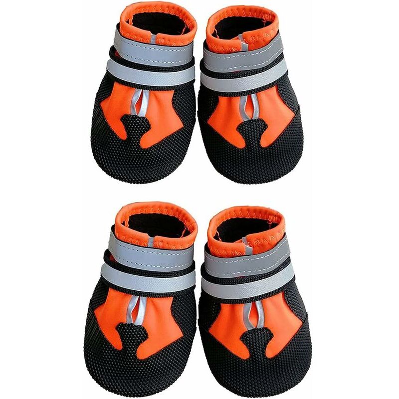 Bottes pour Chien de Protection, Chaussons pour Chien, Lot de 4 étanche Chaussures de Chien, pour Beagle, Petit Bouledogue, Cocker Spaniel, Corgi (S)