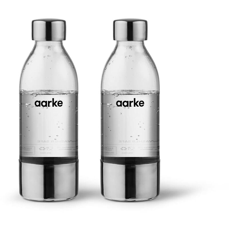 Bottiglia Aarke 450 ml) per Gasatore d'acqua Carbonator 3, senza bpa con Dettagli in Acciaio