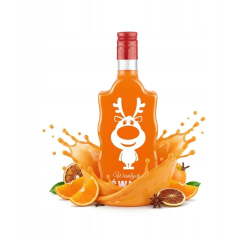 Bottiglia CHRISTMAS WAVE con stampa 500ml Bottiglie in vetro per LIQUORI