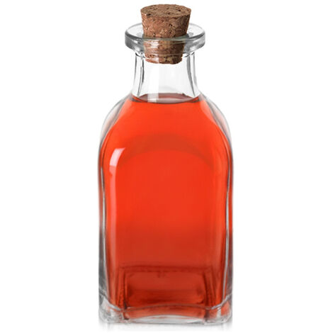 BOTTIGLIA CON TAPPO DI SUGHERO IN VETRO PER TINTURA DI ACETO D'OLIVA 110 ML