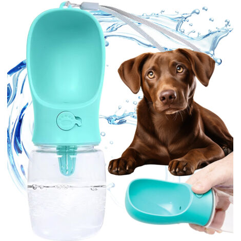 Bottiglia da viaggio per cani 350 ml turchese