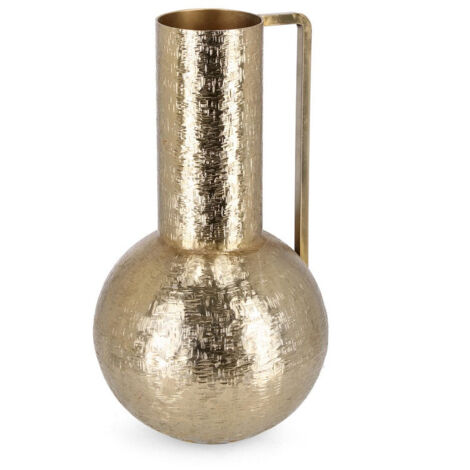 Bottiglia Decorativa Ø20,5x37 cm in Metallo Lathe Oro
