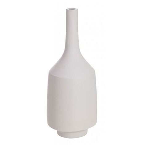 Bottiglia decorativa kothon in alluminio per uso decorativo -Ø 12 x h 29.5 cm / Bianco