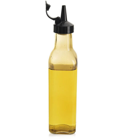 Bottiglia di olio doliva con dosaggio richiudibile 265 ml vetro giallo
